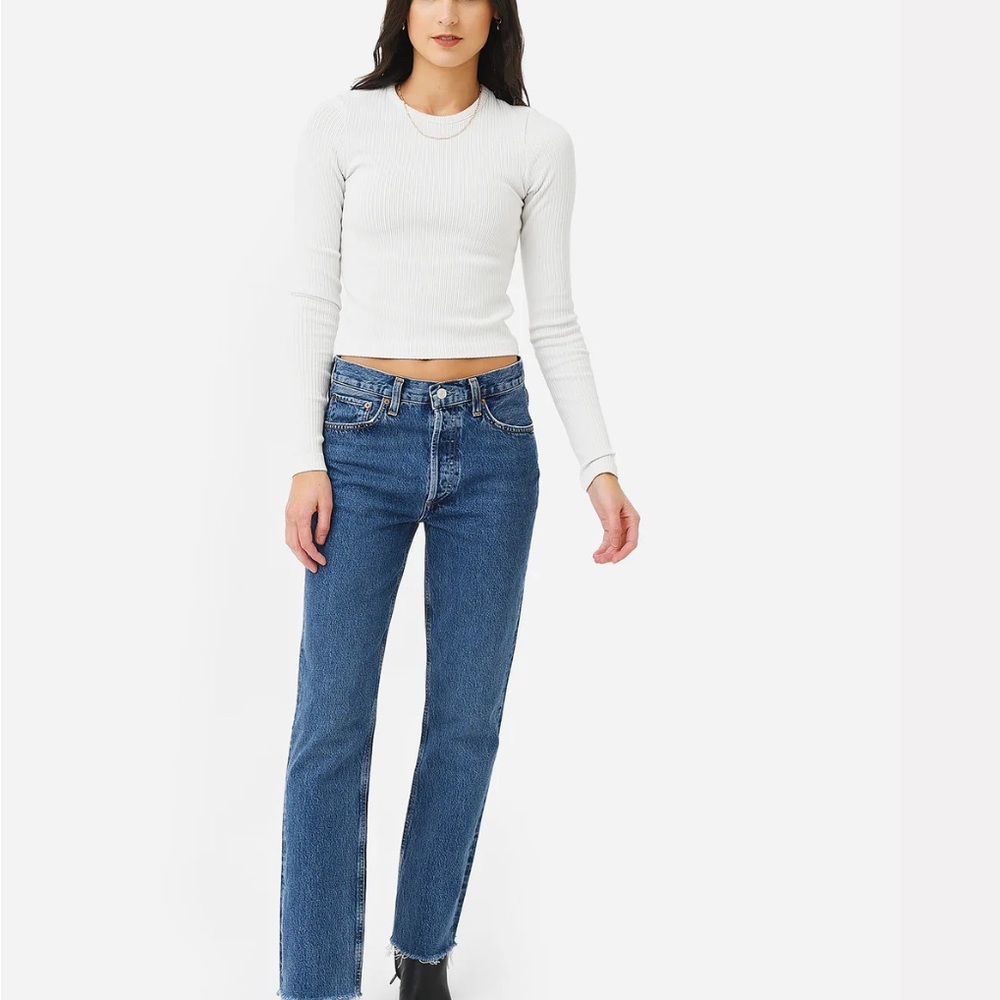 Agolde Blue Straight Leg Jeans